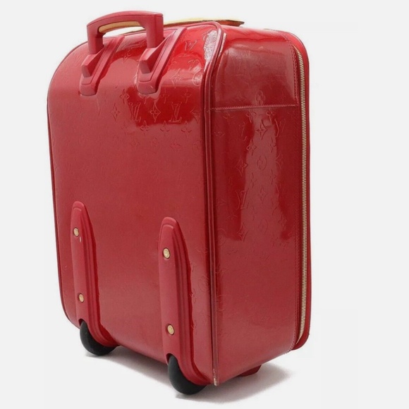 Louis Vuitton Pegase Red Patent 45 Leather Travel Bag Authentic Rolling bag - Picture 3 of 5